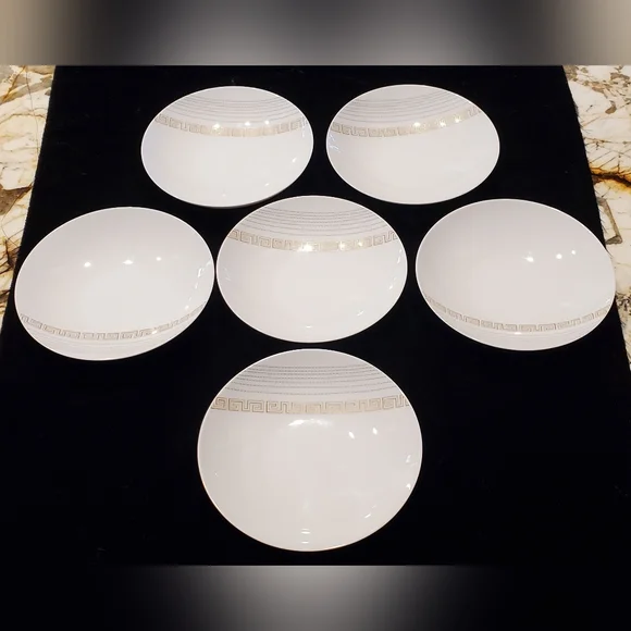 Set of 6 Sango Japan Fine China 'Apollo' - Fruit/Dessert/Sauce Saucers - Picture 1 of 8